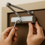 Adjusting door closer